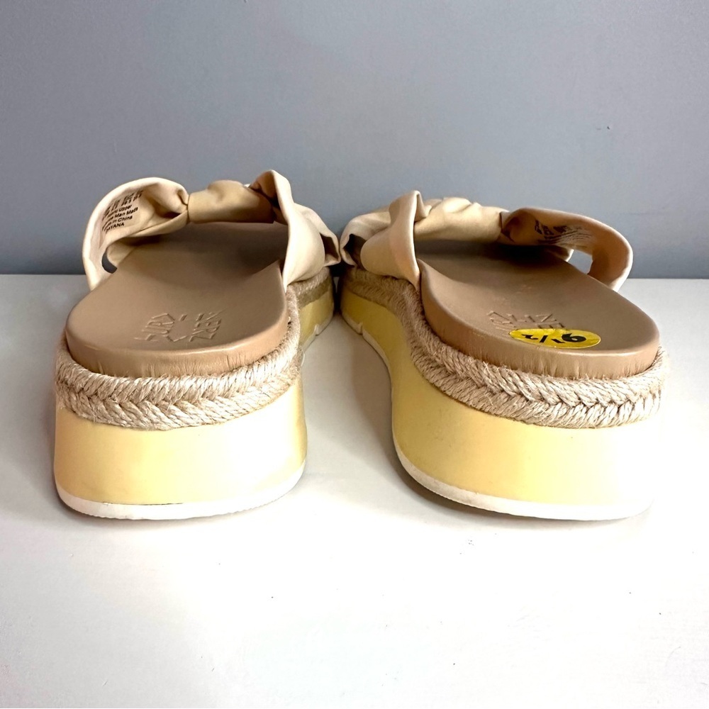 Naturalizer Dayana Cream Platform Slip On Mule Sandals Size 9.5 Jute Edge EUC - Picture 9 of 12